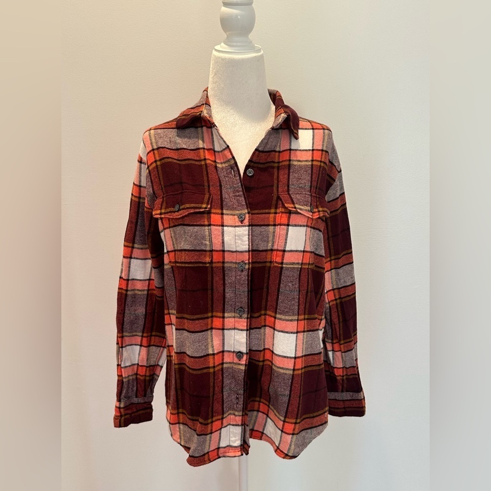 OLD NAVY Women’s Plaid Button Down Flannel Shirt Sz Xs